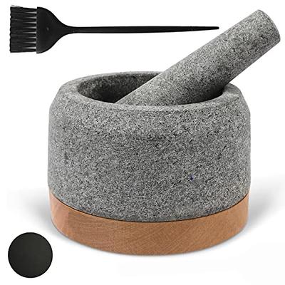 Mortar and Pestle Set with Bamboo Base