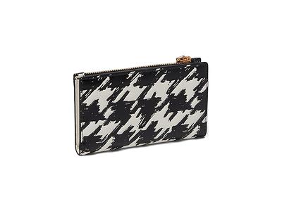 Morgan Painterly Houndstooth Small Slim Bifold Wallet