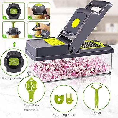 LHS Vegetable Chopper Slicer 7 in 1 Veggie Chopper Dicer Cutter  Multifunctional Food Chopper Onion Chopper Salad Potato Cutter Vegetable  Chopper with Container -Green - Yahoo Shopping