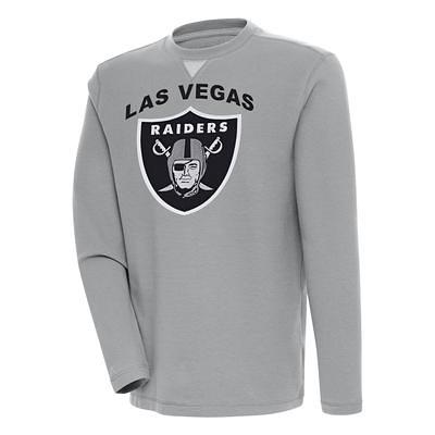 Women's Las Vegas Raiders Antigua Black Maverick Long Sleeve Henley T-Shirt