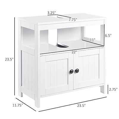 kleankin Under-Sink Bathroom Sink Cabinet, Storage Unit with U-Shape and  Adjustable Internal Shelf, White