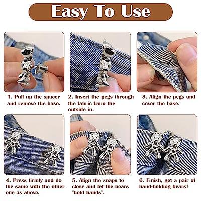 ALLOY PANTS BUTTON Tightener Button Clasps Jean Buttons for Loose