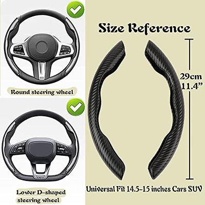 CAR PASS Line Rider Microfiber Leather Sporty Steering Wheel Cover  Universal Fits for 95% Truck,SUV,Cars,14.5-15inch Anti-Slip Safety  Comfortable