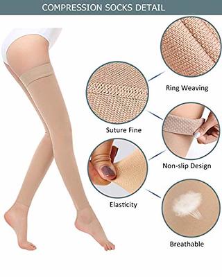 DCCDU Thigh High Compression Stockings, Firm Support 20-30 mmHg