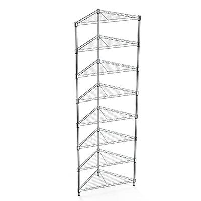 Smart Design 3-Tier Kitchen Corner Shelf Rack - 9 x 8 Inch - Charcoal Gray  