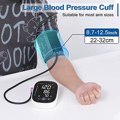 Upper Arm Blood Pressure Monitor, USB Rechargeable Accurate Automatic Arm  Cuff Digital BP Machine with Power Cable, Large LCD Display, Voice