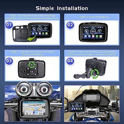 Carplay Screen for Motorcycle, Wireless Apple Car Play & Wireless Android  Auto GPS Navigation for Motorcycle, 5 Waterproof Portable Apple