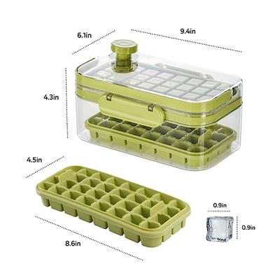 BPA Free One Key Release Ice Cube Silicone Tray with Lid Bin and