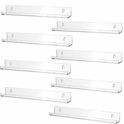 Vdomus Acrylic Bathroom Shelves - 15x4-Inch Thick Acrylic Shelves Wall  Mounted and No Drilling - Versatile Floating Shelves - Clear Storage and