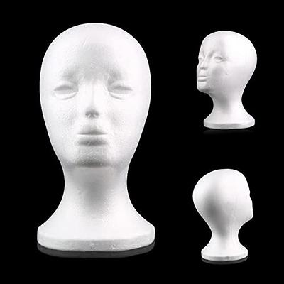 porfeet Mannequin Head with Female Face, Foam Female Manikin Head