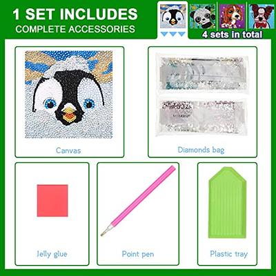 Diamond Painting Kits for Kids Animal 5D Diamond Gem Art by Number Dotz Kits  Art and Crafts for Kids Ages 6-8-10-12 Girls Boys for Birthday Christmas  Gifts (4Pcs)