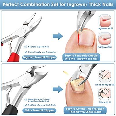 2 Pack Toenail Clippers for Thick, Fungal or Ingrown Toenails, Heavy Duty  Easy Grip Resin Handle Podiatrist Style Toenail Clipper Ingrown Toenail  Tool