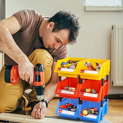 aerkaa Small Parts Organizer Stacking Storage Bins Tools Storage Bins Heavy  Duty Storage Bins(Yellow,Pack of 12) - Yahoo Shopping