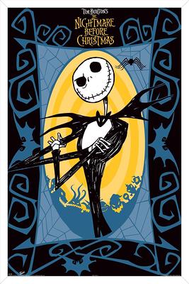 Disney Tim Burton's The Nightmare Before Christmas - Group Sketch Wall  Poster, 22.375 x 34, Framed 