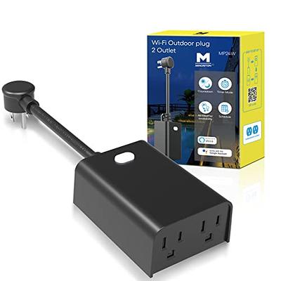 Minoston Outdoor Smart Plug Wi-Fi Plugs Outlet with 2 Individual