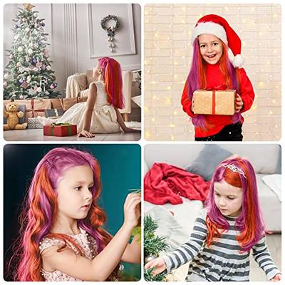 MSDADA Pink and Orange Hair Chalk for Girls - New Hair Chalk Comb Temporary  Washable Hair Color