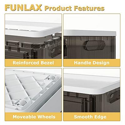 FUNLAX Collapsible Storage Bins with Lids, 8.2 Gal Foldable