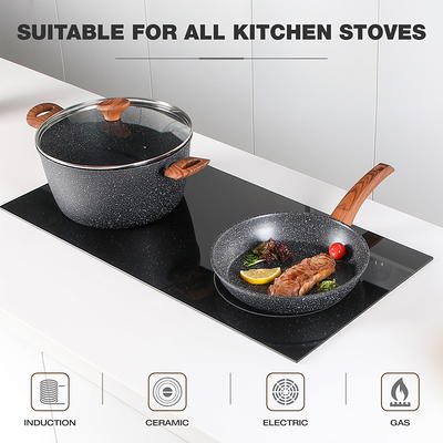 MF Studio 15 Piece Nonstick Kitchen Cookware Sets - Granite