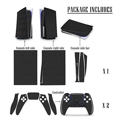 TASLAR PS5 Skin Protective Wrap Cover Vinyl Sticker Decal Durable,  Bubble-free for Sony Playstation 5 Disc Edition Console / 2 Controller  Skins Set (Black) : : Video Games