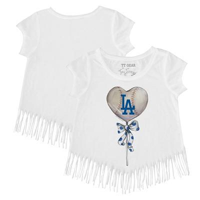 Tiny Turnip Los Angeles Dodgers Baseball Heart Banner Tee Shirt Women's Large / Royal Blue