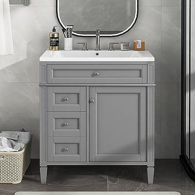 Merax 30'' Bathroom Vanity with Ceramic Basin Sink, Modern