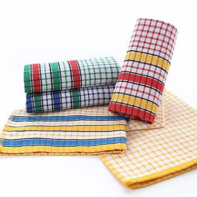 Kitchen Dish Towels, 16 inch x 25 inch Bulk Cotton Kitchen Towels and Dishcloths Set, 12 Pack Dish Cloths for Washing Dishes Dish Rags for Drying