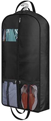 Misslo Hanging Garment Bags for Travel Closet Storage 50 inch Moving Bags for Clothes, Dress, Jacket, Shirt, Suit Cover, Black, Adult Unisex