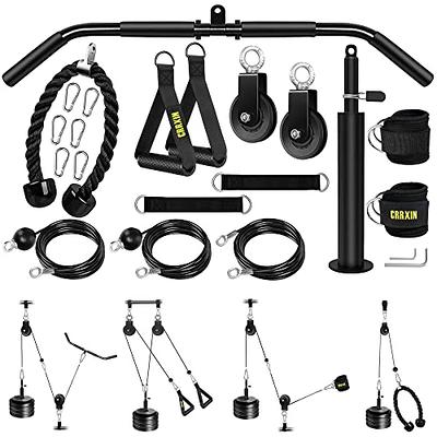 SERTT Home Gym Pulley System, Tricep Workout Pulley System for LAT  Pulldown, Biceps Curl, Triceps, Shoulders, Back, Forearm Workout, Weight  Cable Pulley System for Squat Rack, Garage, Exercise Machine Attachments 