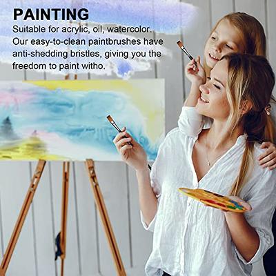 Paint Watercolor Brushes, SAREAL Professional Watercolor Artist Paint  Brushes 9pcs, Long Handle Flat Paint Brush Set for Acrylic Gouache Inks  Painting