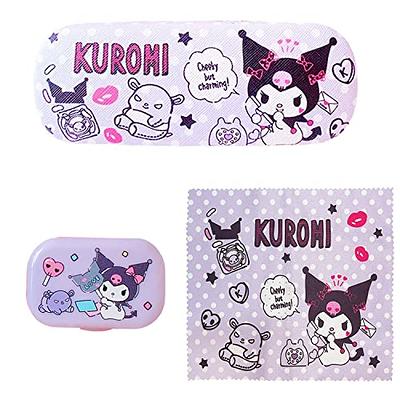 Kawaii Hard Shell Eyeglasses Case with Cleaning Cloth, Portable Kitty Cat  Contact Lens Case Kit with