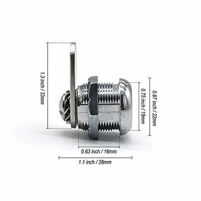 2 Pack of Kingsley Tubular Cam Lock with 1-1/2 Cylinder-Chrome