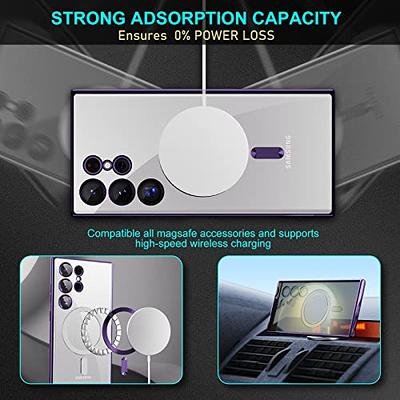 Threehundred for Samsung Galaxy S22 Ultra Case Magnetic Clear with Camera  Lens Protector Full Protection MagSafe Electroplated Silicone Slim Fit