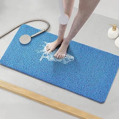 Shower Mat Bathtub Mat Non-Slip, Soft Tub Mat with Drain, PVC Loofah Bath  Mat