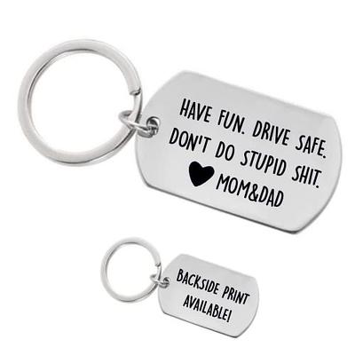 1pc Don't Do Stupid Shit Keychain From Mom Or Dad - Laser Engraved Key  Chain For New Driver, Funny Son Or Daughter Gift, Graduation Gift Idea