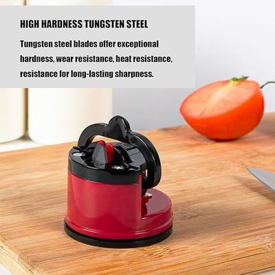 Household kitchen knife sharpener with suction cup sharpener tool