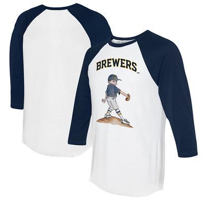 Youth Tiny Turnip White/Navy Seattle Mariners Baseball Tear 3/4-Sleeve Raglan T-Shirt Size: Small