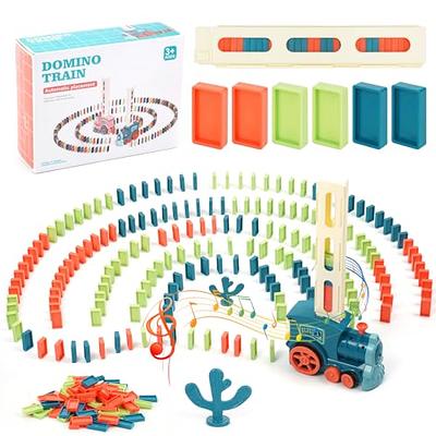 Kids Games Domino Train Toys: 180PCS Automatic Mexican Dominoes