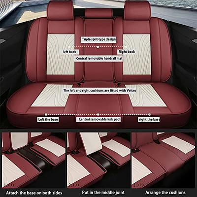 Luxury Leather Front + Rear Car Seat Covers 5-Seats Cushion Full Set  Universal