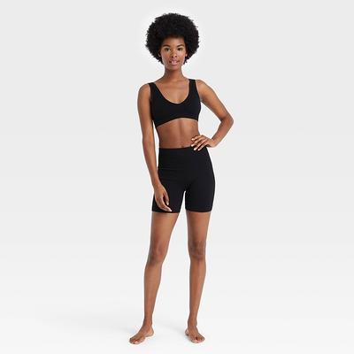 Women's Seamless Ribbed Bike Shorts - Colsie™ Black M - Yahoo Shopping