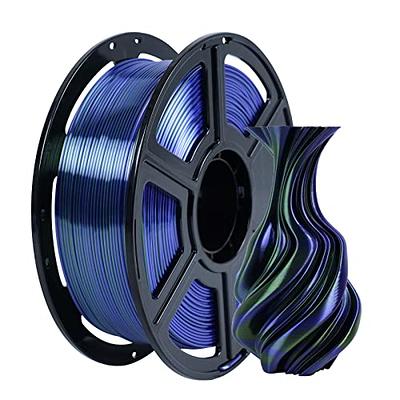 AMOLEN Silk PLA Filament 1.75mm 3D Printer filaments, Shiny Black Blue  Filament for 3D Printing, 1kg(2.2lbs) Spool, Compatible with Most FDM