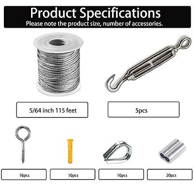 Picture Hanging Kit 7x7 Stainless Steel Wire Rope & Fittings