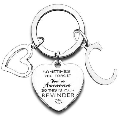 BESPMOSP Sometimes You Forget You're Awesome Letter Keyring Encouragement  Initial Alphabet Keychain Inspirational Keychain (D) - Yahoo Shopping