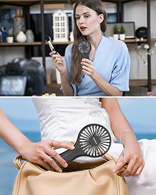 JISULIFE Handheld Mini Fan, Portable USB Rechargeable Small Pocket Fan,  Battery Operated Fan for Women, Travel, Outdoor