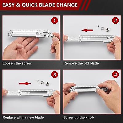 BECOWIN 7-In-1 Mutipurpose Utility Knife, Stainless Steel Retractable Box  Cutter, Heavy Duty Snap off Cutter Knife with 10PC 18MM SK5 Blades, Safety  Lock Design - Yahoo Shopping