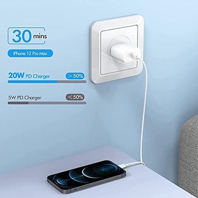 iPhone Fast Charger, Amoner 20W USB C Wall Charger with 3FT USB C to  Lightning Cable