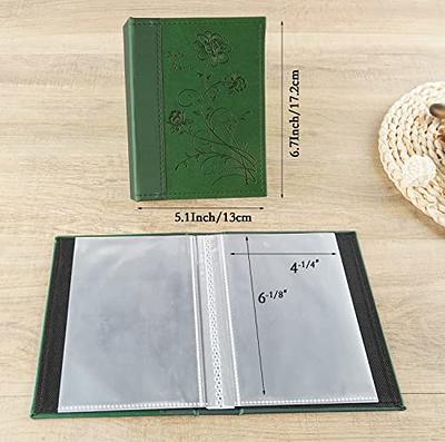 Artmag Mini Photo Album 4x6 50 Pockets 2 Pack, Linen Cover with Front  Window Album Hold 100 Vertical Photos for Family Wedding Baby Children  (Black)