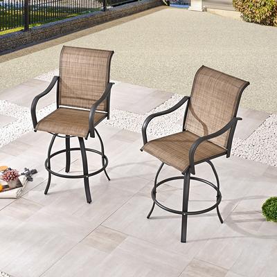 Patio Festival 2-Piece High Seating Swivel Chair Set (Beige)