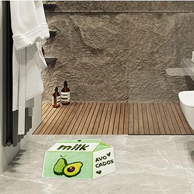 UNIBATH Leaves Bathroom Runner Rugs Long Bathroom Rug Green Extra Large  Bath Runner Rugs for Bathroom Non Slip Microfiber Absorbent Washable Area