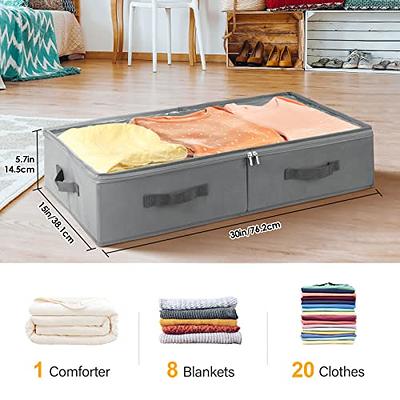 LEHOM Under Bed Storage with Wheels, Plastic Underbed Bins with Sturdy  Metal Tubes Rolling Under Bed Drawer Storage Container with Window and  Handle