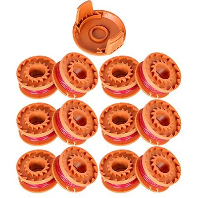 THTEN AF-100 String Trimmer Spool Replacement for Black and Decker 30ft  0.065 Refills Line Auto Feed Single Weed Eater,GH600 GH900 Edger with RC- 100-P Spool Cap Covers (6 Spools, 1 Cap,1 Spring) 